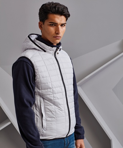 [TS024WHITXS] Honeycomb hooded gilet (White, XS)