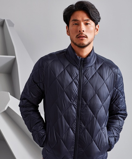 [TS032NAVYS] Diamond pane padded Jacket (Navy, S)