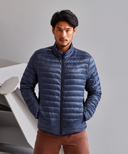 [TS037NYMES] Melange padded jacket (Navy Melange, S)