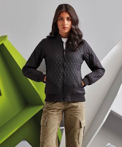 [TS26FBLACXS] Women's quilted flight jacket (XS)