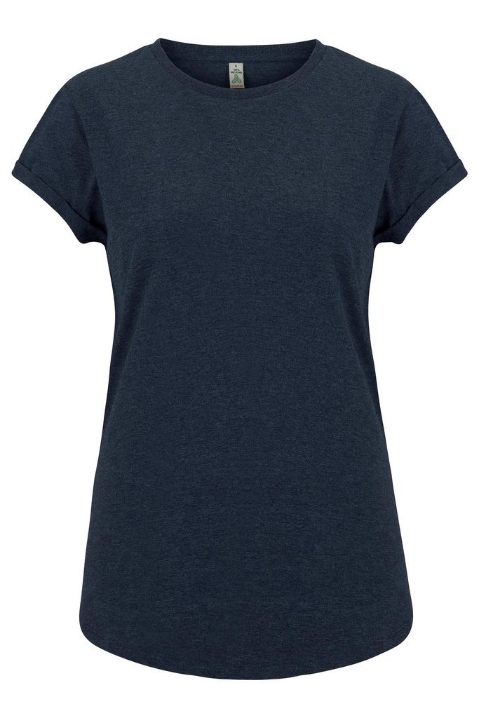 WOMEN'S ROLLED SLEEVE RECYCLED  T-SHIRT