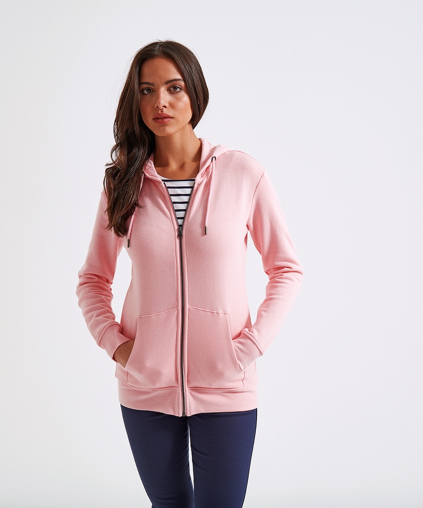 Women's zip-through organic hoodie