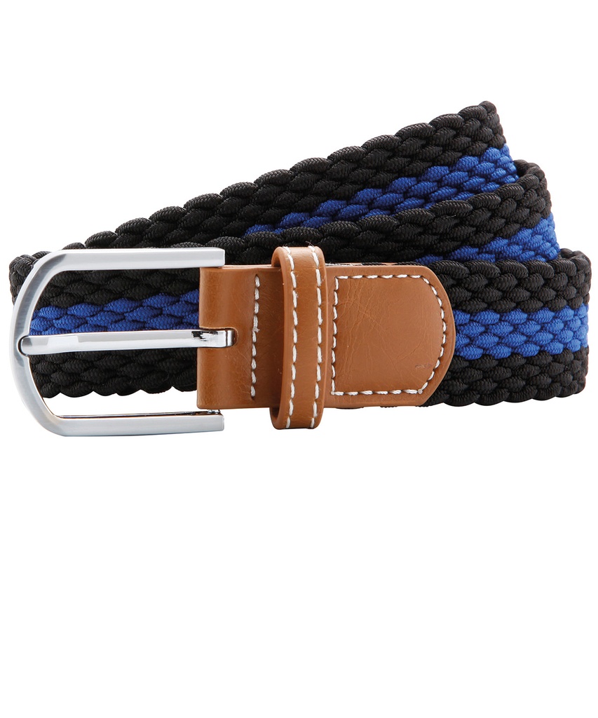 Two-colour stripe braid stretch belt