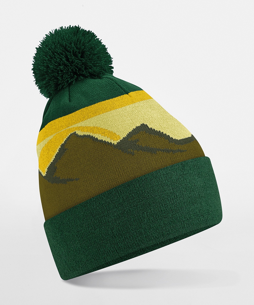 Mountain peaks pom pom beanie