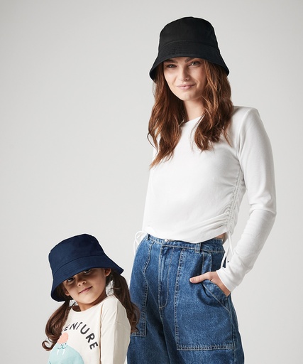 [B90NBNAVYML] Junior organic cotton bucket hat (Navy, M/L)