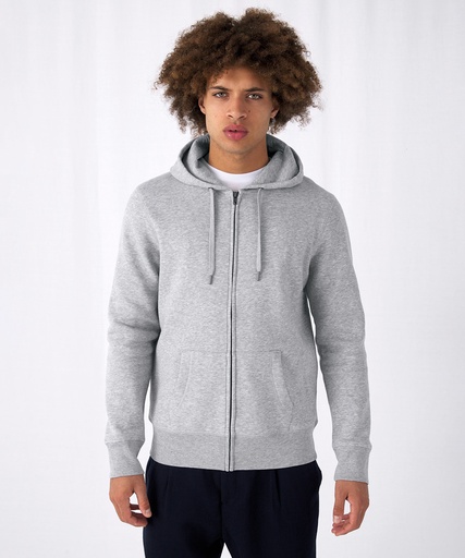 [BA012WHITXS] B&C KING Zipped Hood (White, XS)