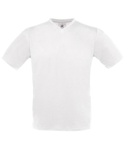 [BA108WHITS] White, S (B&C Exact v-neck) 