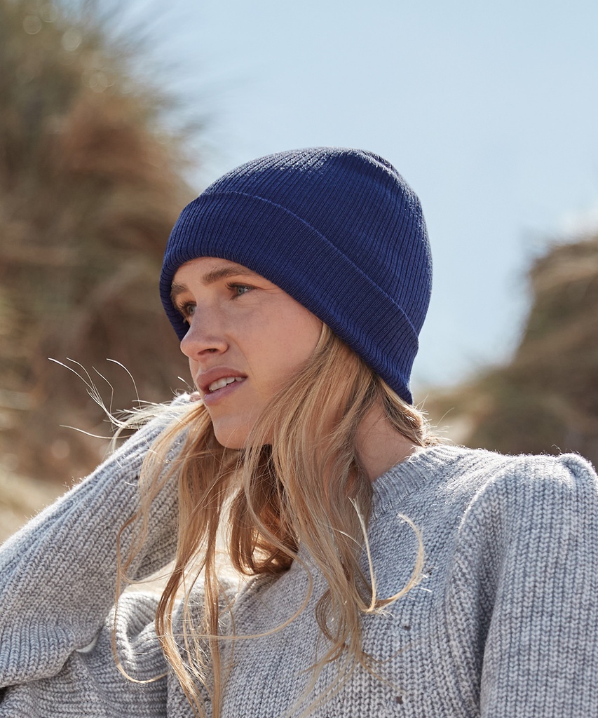 Organic cotton fine knit beanie