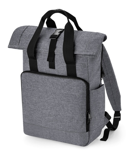 [BG18LGMAR] Recycled twin handle roll-top laptop backpack (Grey Marl)