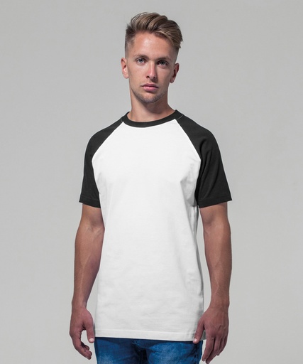 [BY007WHRDS] Raglan contrast tee (White/Red, S)