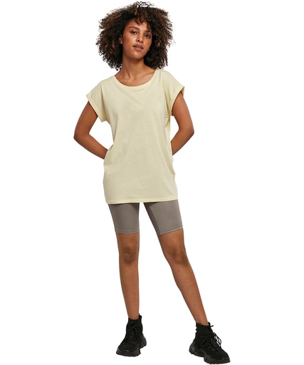 [BY021WHITXS] Women's extended shoulder tee (White, XS)