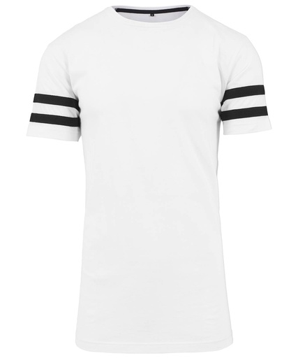 [BY032WHBKS] White/Black, S (Stripe Jersey tee) 