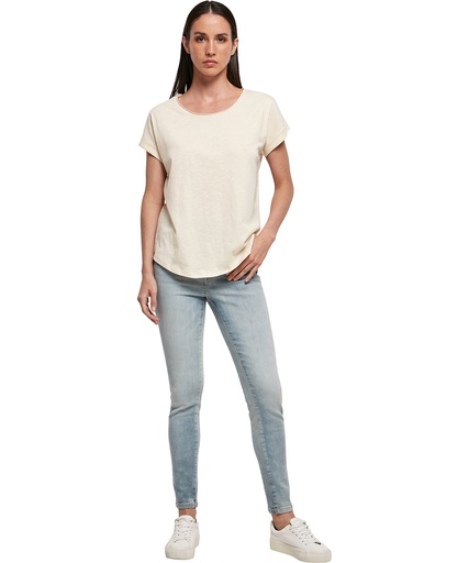 [BY036WHITXS] Women's long slub tee (White, XS)