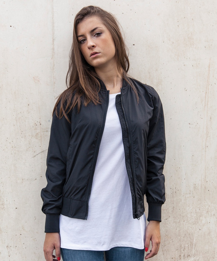 Women's nylon bomber jacket