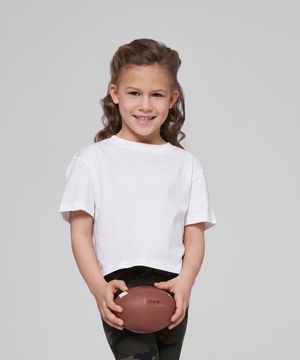 [BY114WHIT78] Girls cropped Jersey tee (White, 7/8 Years)