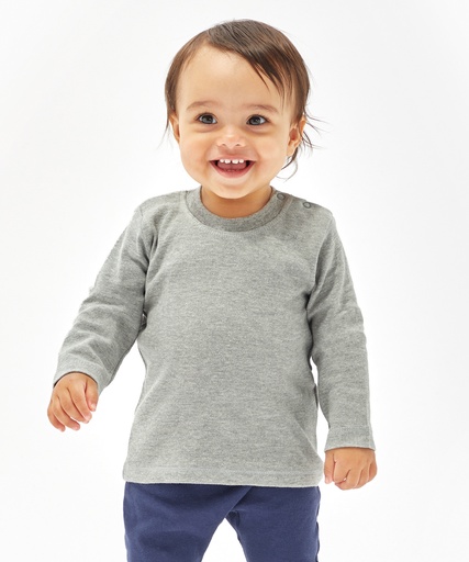 [BZ011WHIT36] Baby long sleeve T (White, 3/6 Months)