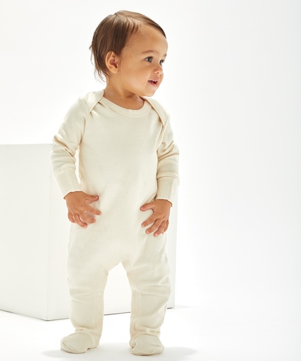 [BZ035ONAT03] Baby organic envelope sleepsuit with mitts (Organic Natural, 0/3 Months)