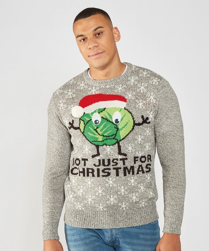 [CJ004GMARXS] Adults Sprouts Not Just For Christmas jumper (XS)