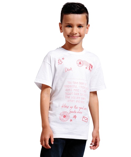 [CS145WHIT56] Personalisable kids letter to Santa tee (White, 5/6 Years)