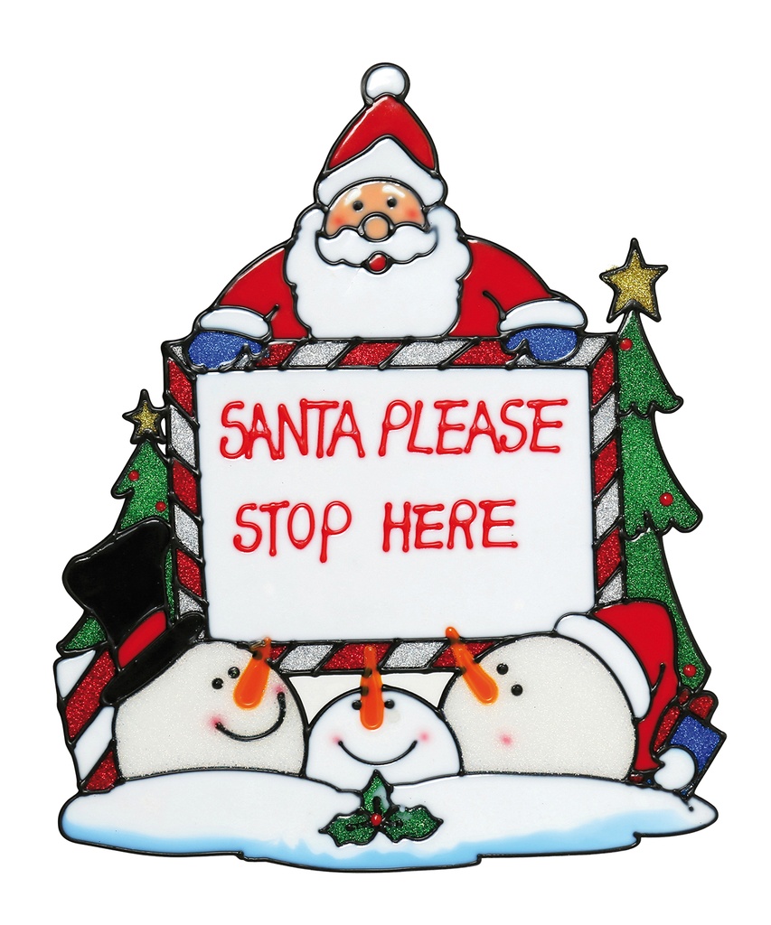 'Santa stop here' window cling