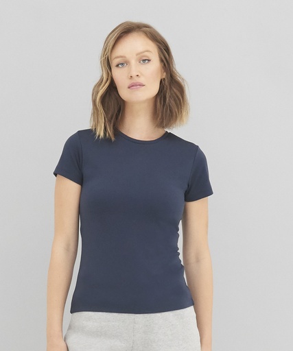 [EA04FFNAVXS] Women's Ambaro recycled sports tee (French Navy, XS)