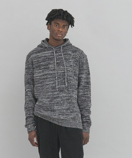 [EA080CHBKXS] Iguazu regen knitted hoodie (Charcoal/Black, XS)