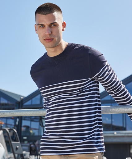 [FR134WHNYXS] Long sleeve Breton striped T (White/Navy, XS)