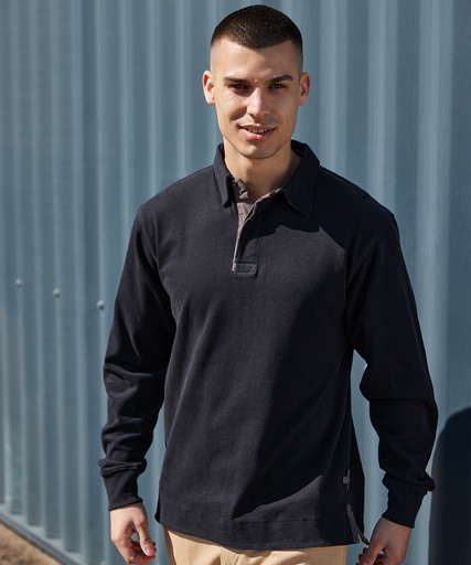 [FR43MNAVYS] Super soft long sleeve rugby shirt (Navy, S)