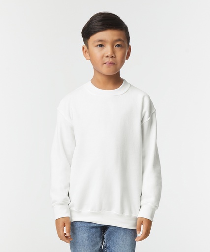 [GD56BWHITXS] Heavy Blendô youth crew neck sweatshirt (White, XS)