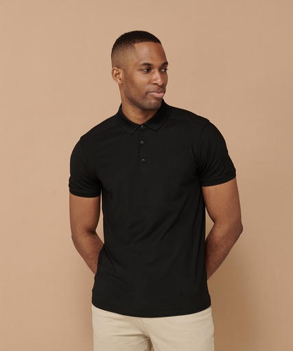 [HB460NAVYXS] Stretch polo shirt with wicking finish (slim fit) (Navy, XS)