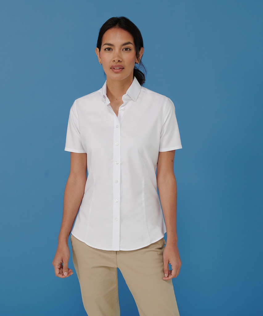 Women's modern short sleeve Oxford shirt