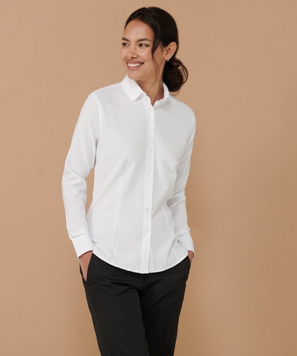 [HB591WHITXS] Women's wicking antibacterial long sleeve shirt (White, XS)