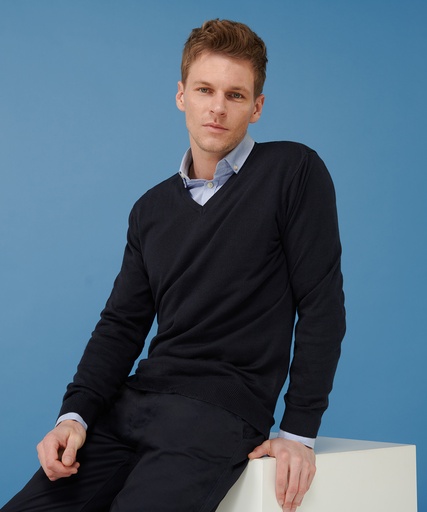 [HB720NAVYXS] 12 gauge v-neck jumper (Navy, XS)