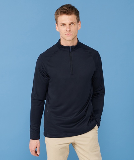 [HB862NAVYXS] º zip top with wicking finish (Navy, XS)