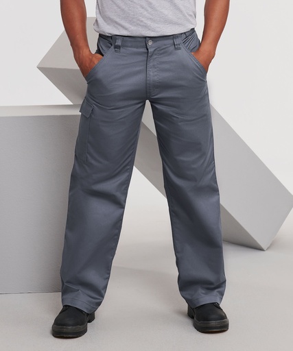 [J001MFNAV28R] Polycotton twill workwear trousers (French Navy, 28 Reg)