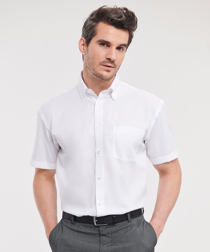 [J957MWHIT14.5] Short sleeve ultimate non-iron shirt (White, 14.5)