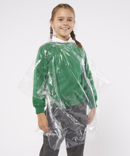 [JB03JCLEA] Kids emergency hooded plastic poncho