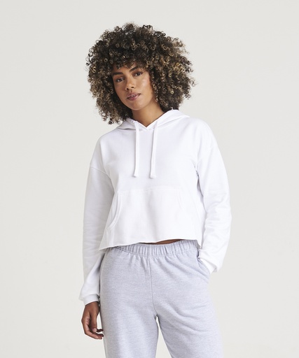 [JH016HGREXS] Women's cropped hoodie (Heather Grey, XS)