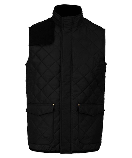 [K6124BKBKS] Black/Black, S (Men's quilted bodywarmer) 