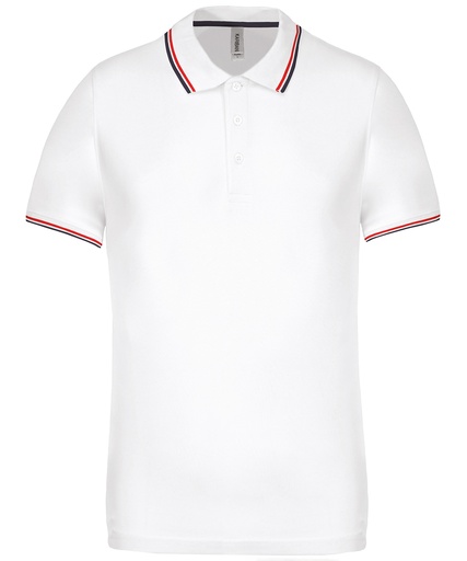 [KB250WHITS] Short sleeve polo shirt (White, S)