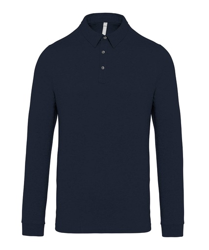 [KB264NAVYS] Navy, S (Jersey knit long sleeve polo shirt) 