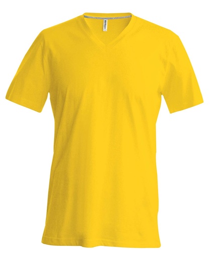 [KB357YELLS] Men's short-sleeved V-neck T-shirt (Yellow, S)
