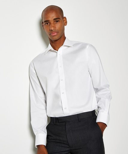 [KK118WHIT15.0] Executive premium Oxford shirt long-sleeved (classic fit) (White, 15)