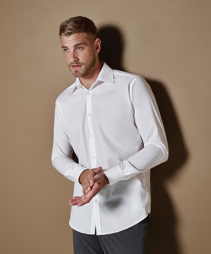 [KK192WHIT14.5] Business shirt long-sleeved (slim fit) (White, 14.5)