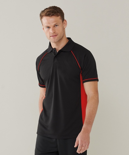 [LV310BKRDXS] Panel performance polo (Black/Red/Red, XS)