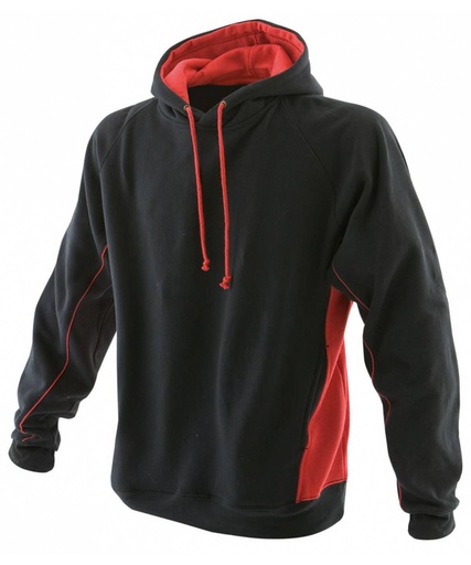 [LV335BKRDS] Black/Red, S (Pullover hoodie LV335) 