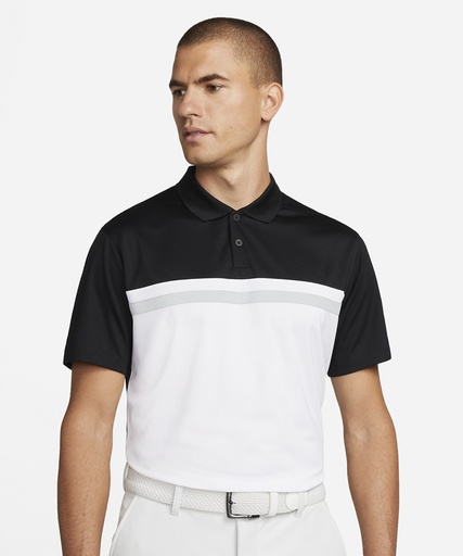 [NK343BWLWS] Nike Victory colour block polo (Black / White / Light Smoke Grey / White, S)