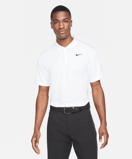 [NK372WHBKS] Nike Dri-FIT victory solid polo (White/Black, S)