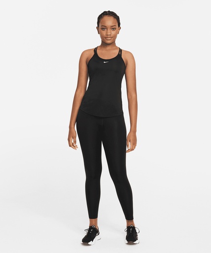 [NK375BKWHXS] Womenís Nike One Dri-FIT Elastika standard fit tank (Black/White, XS)