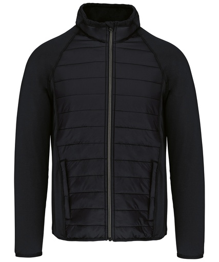 [PA233BKBKXS] Dual-fabric sports jacket (Black/Black, XS)